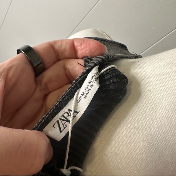 ZARA Black Rhinestone Studded Ribbed Bodysuit | Size M | Sparkly Party Top - Picture 5 of 6